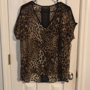 Sheer leopard blouse